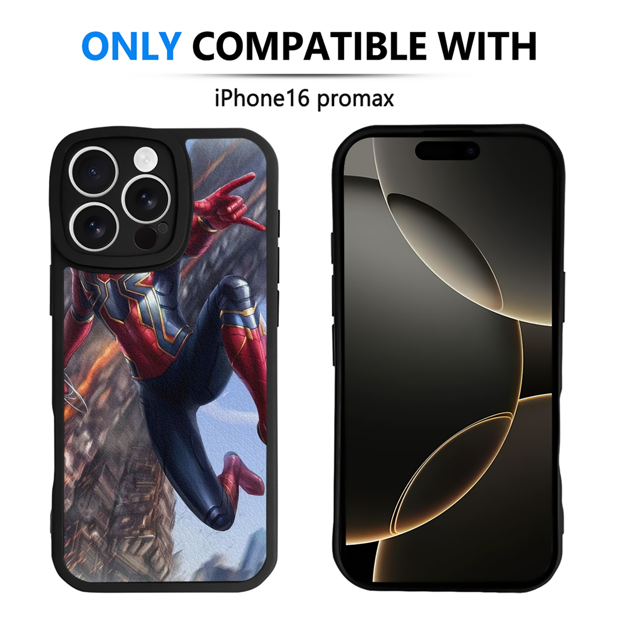 （画像用） Spider Man スパイダーマン 【iPhone 16シリーズ対応】シリコンスマホケース（レザー調） 材質：シリコン